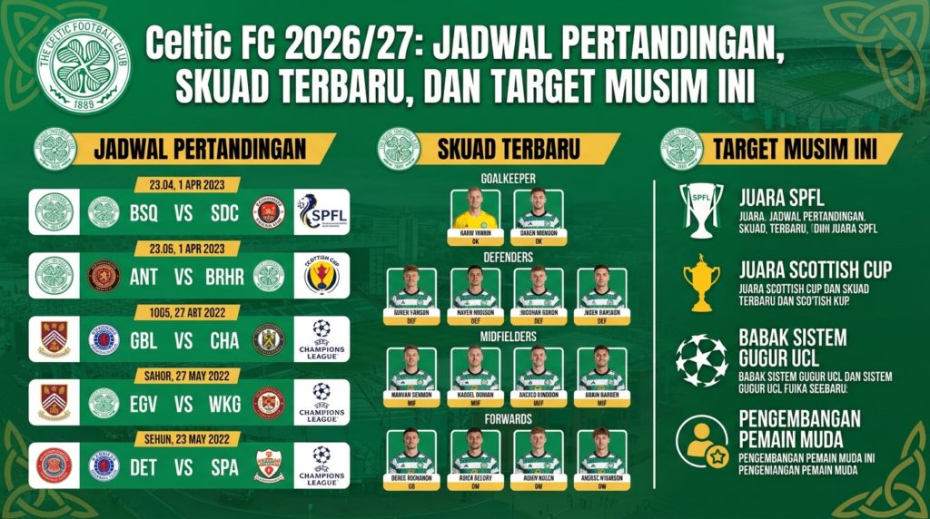 Celtic FC 2026/27: Jadwal Pertandingan, Skuad Terbaru, dan Target Musim Ini