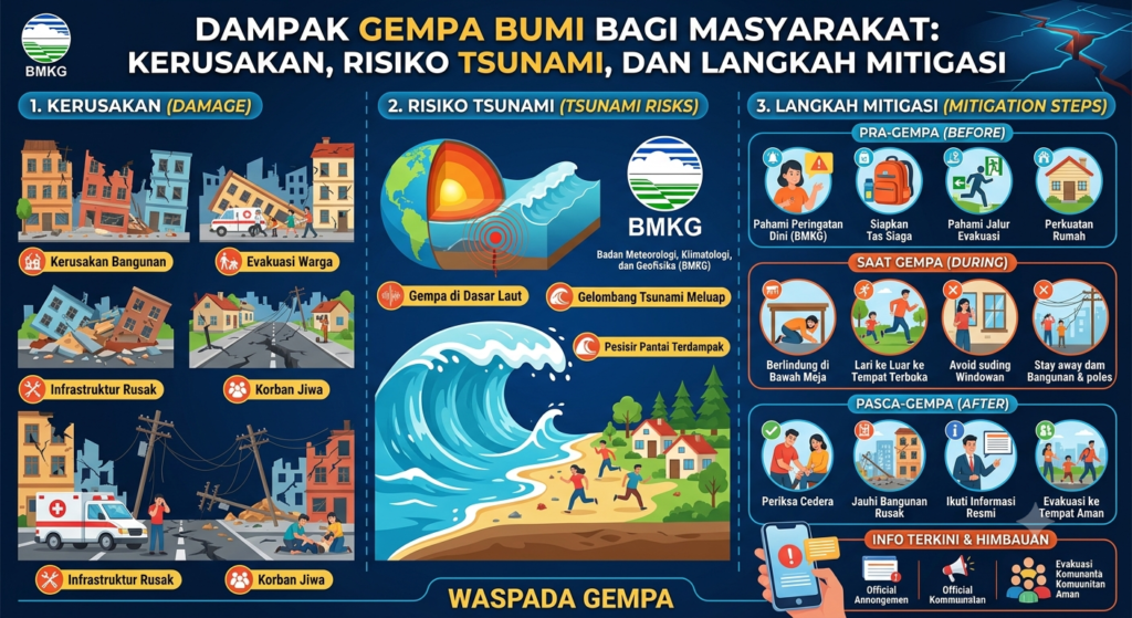 Dampak Gempa Bumi bagi Masyarakat: Kerusakan, Risiko Tsunami, dan Langkah Mitigasi