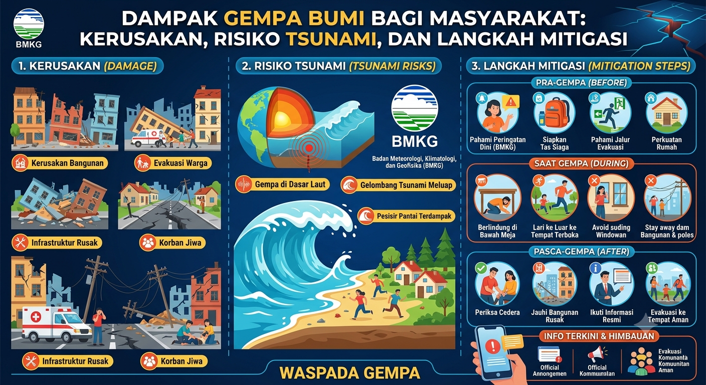 Dampak Gempa Bumi bagi Masyarakat: Kerusakan, Risiko Tsunami, dan Langkah Mitigasi