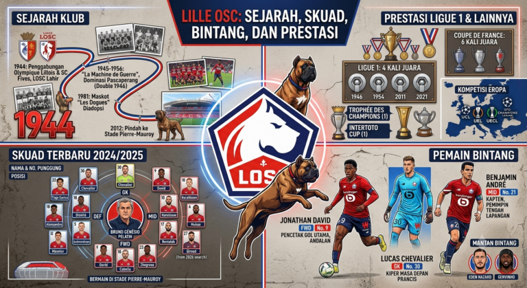 Lille OSC: Sejarah Klub, Skuad Terbaru, Pemain Bintang, dan Prestasi di Ligue 1