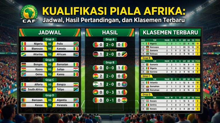 Kualifikasi Piala Afrika: Jadwal, Hasil Pertandingan, dan Klasemen Terbaru