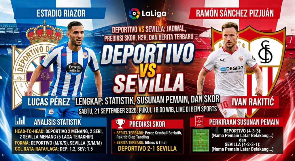 Deportivo vs Sevilla: Jadwal, Prediksi Skor, H2H, dan Berita Terbaru
