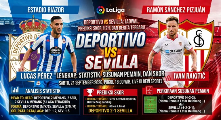 Deportivo vs Sevilla: Jadwal, Prediksi Skor, H2H, dan Berita Terbaru