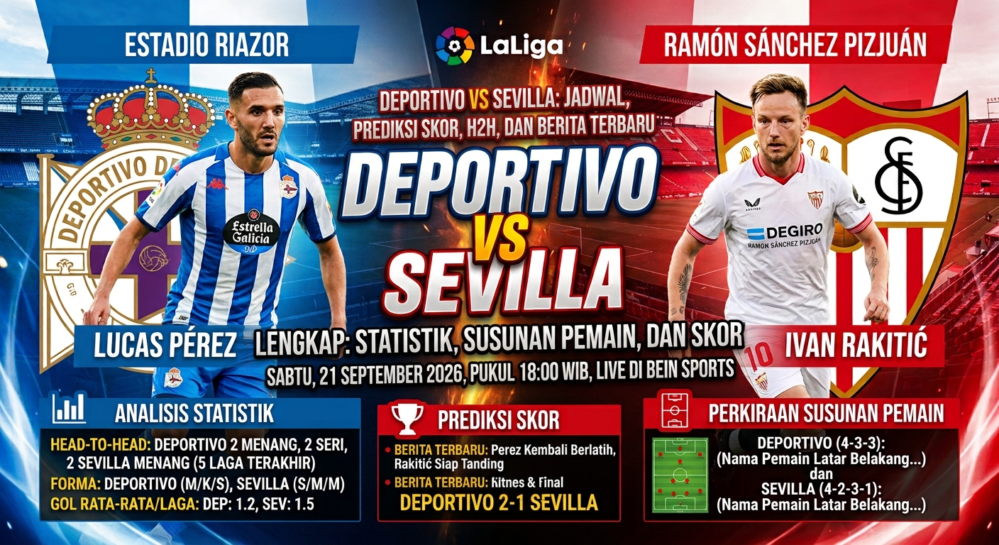 Deportivo vs Sevilla: Jadwal, Prediksi Skor, H2H, dan Berita Terbaru