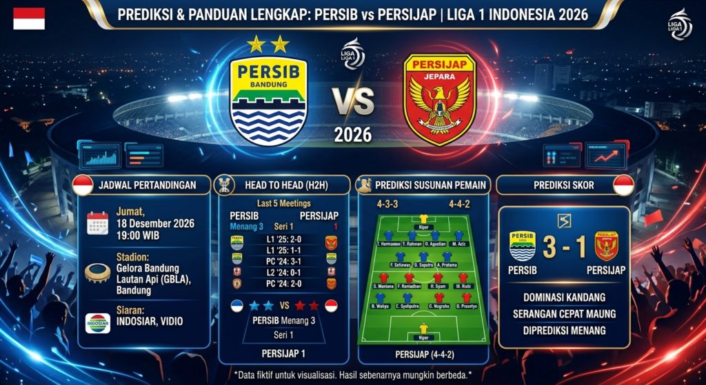 Persib vs Persijap 2026: Prediksi Skor, Jadwal, Head to Head, dan Susunan Pemain