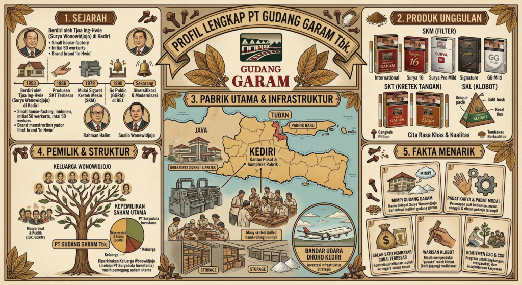 Profil Gudang Garam Lengkap: Sejarah, Produk, Pabrik, Pemilik, dan Fakta Menarik