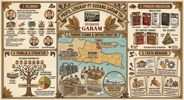 Profil Gudang Garam Lengkap: Sejarah, Produk, Pabrik, Pemilik, dan Fakta Menarik
