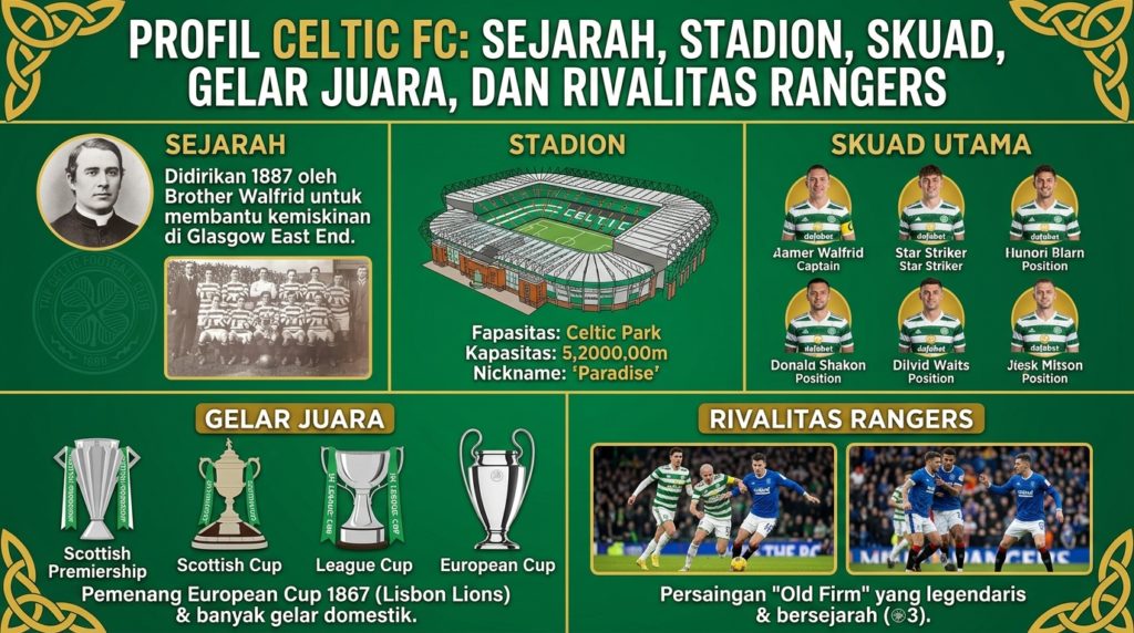Profil Celtic FC: Sejarah, Stadion, Skuad, Gelar Juara, dan Rivalitas Rangers