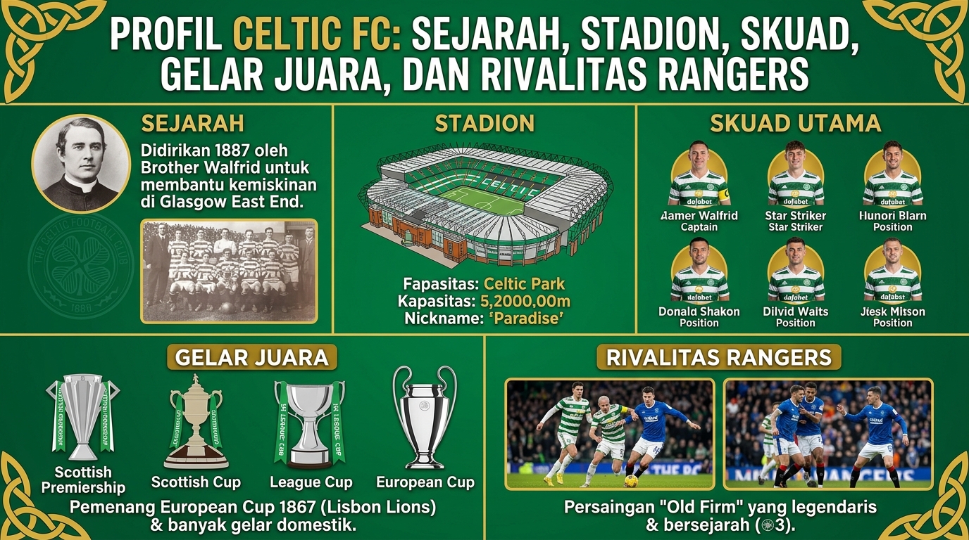 Profil Celtic FC: Sejarah, Stadion, Skuad, Gelar Juara, dan Rivalitas Rangers