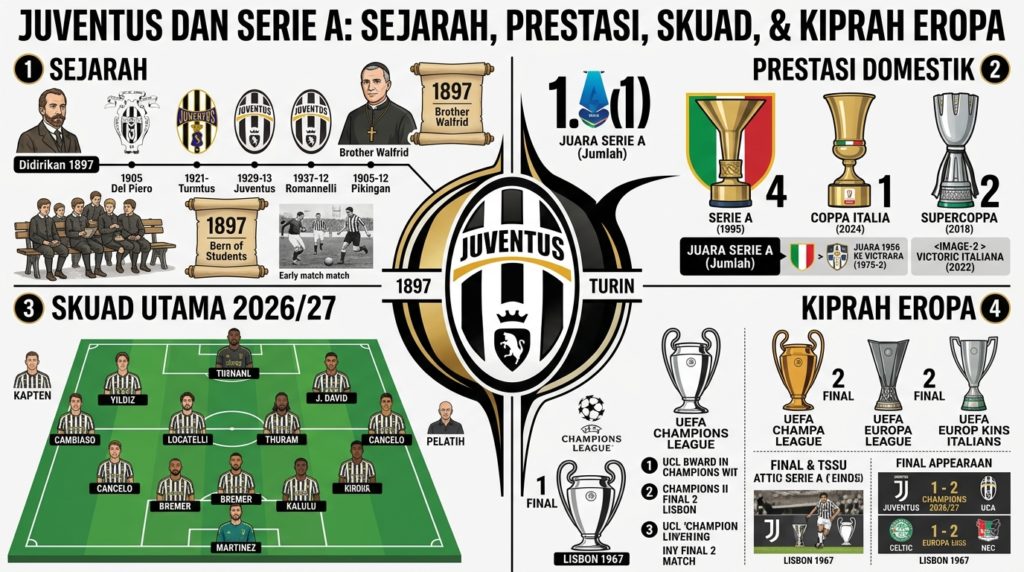 Juventus dan Serie A: Sejarah, Prestasi, Skuad, serta Kiprah di Kompetisi Eropa