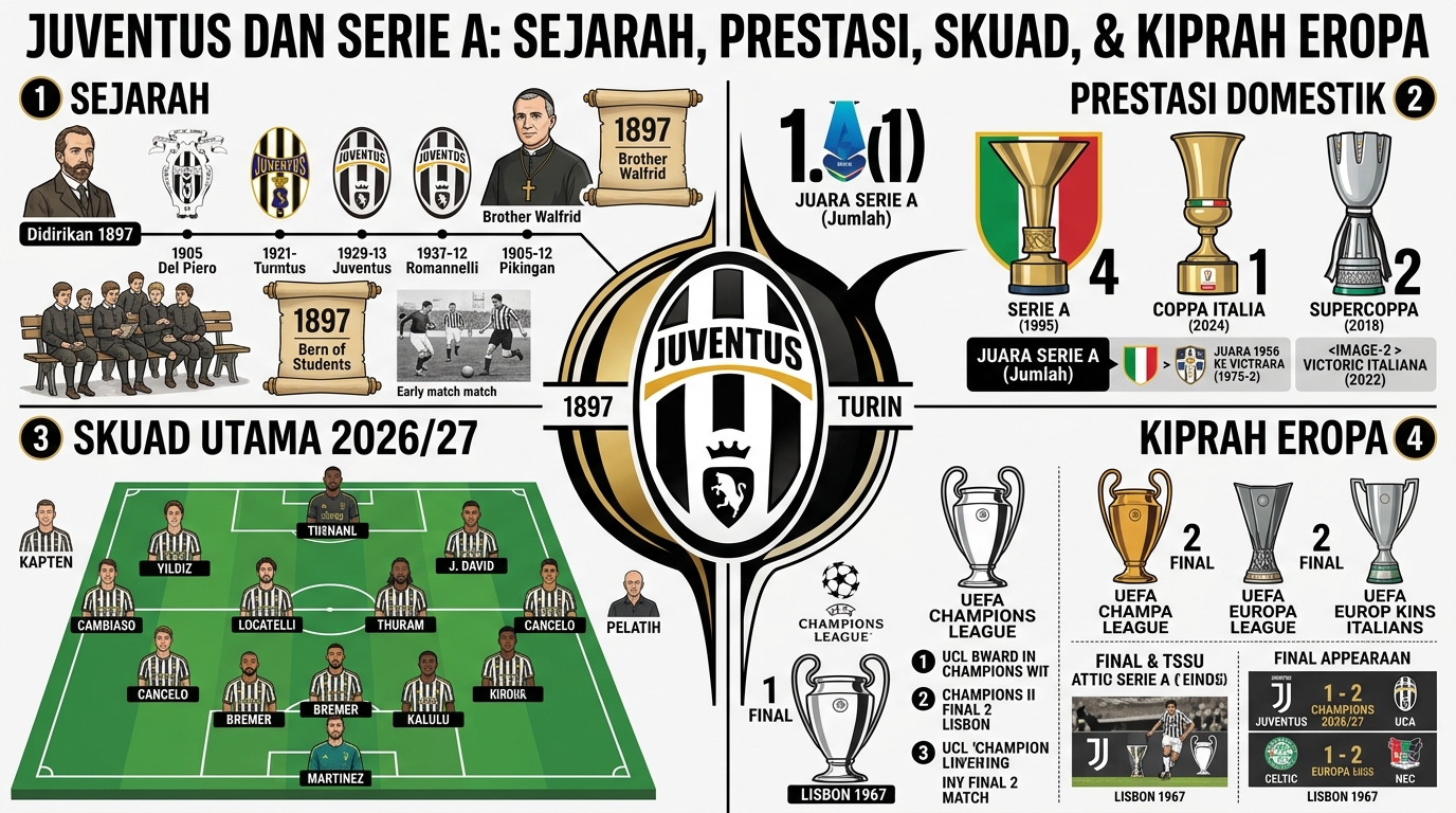 Juventus dan Serie A: Sejarah, Prestasi, Skuad, serta Kiprah di Kompetisi Eropa