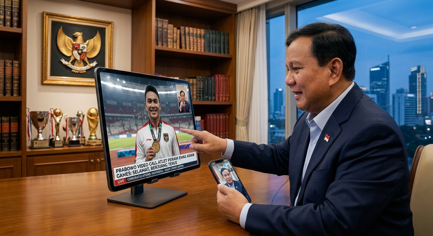 Prabowo Video Call Atlet Peraih Emas Asian Games: Selamat, Berjuang Terus