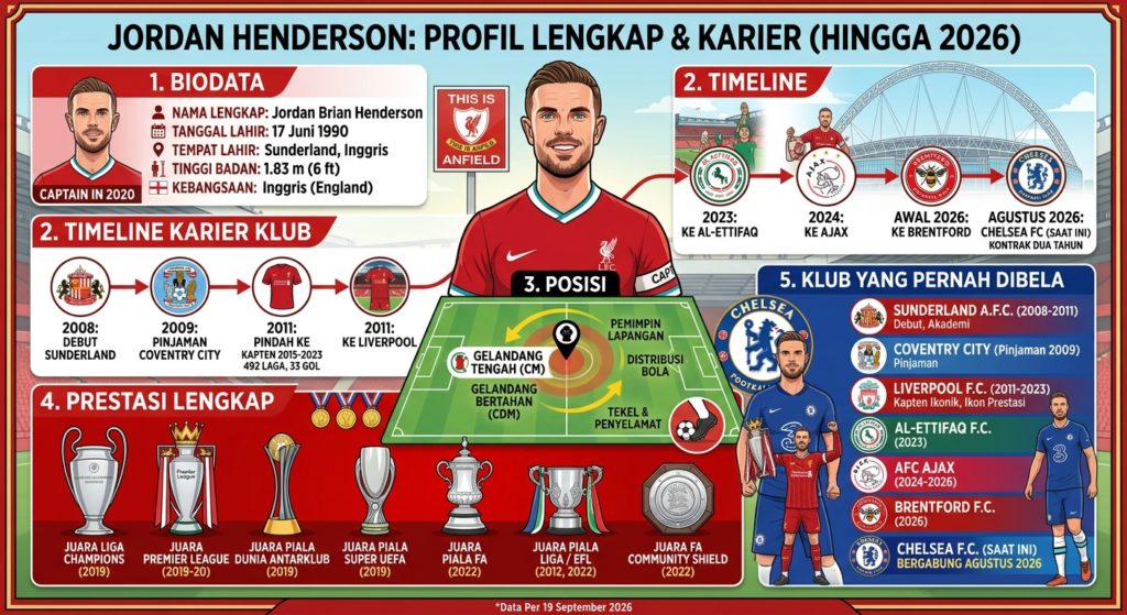 Jordan Henderson: Biodata, Perjalanan Karier, Prestasi, Posisi, dan Klub yang Pernah Dibela