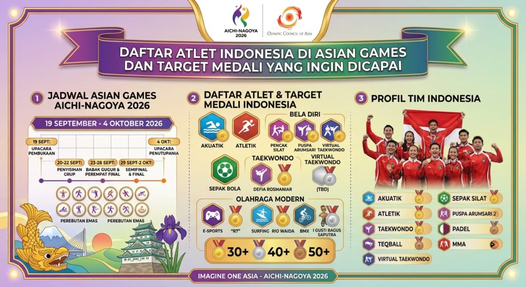 Daftar Atlet Indonesia di Asian Games dan Target Medali yang Ingin Dicapai
