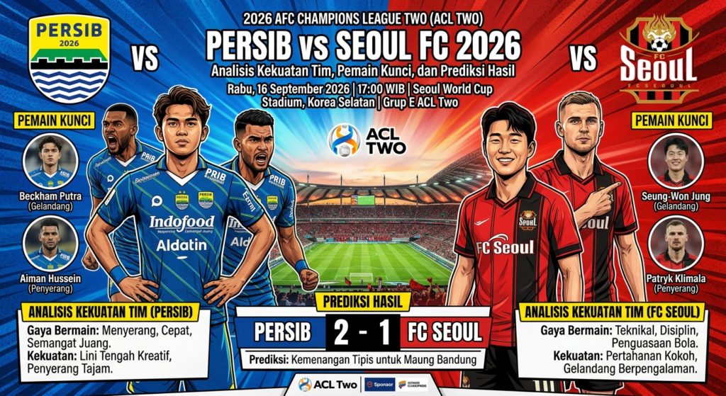 Persib vs Seoul FC: Performa Terbaru, H2H, Statistik Pertandingan, dan Prediksi Skor