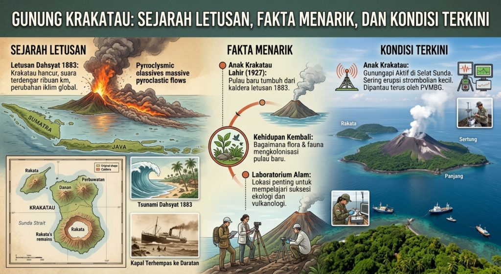 Gunung Krakatau: Sejarah Letusan, Fakta Menarik, dan Kondisi Terkini