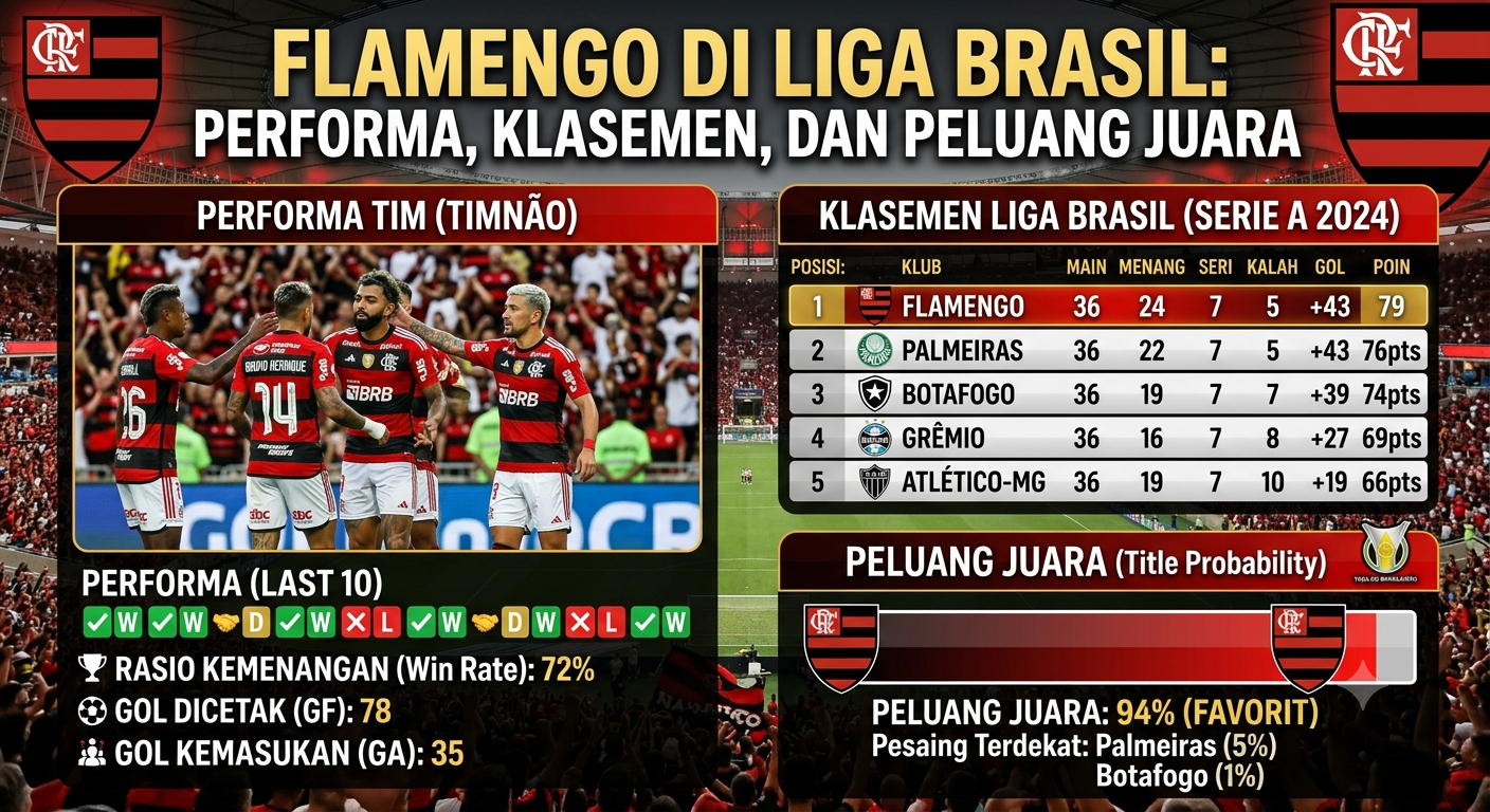 Flamengo di Liga Brasil: Performa, Klasemen, dan Peluang Juara