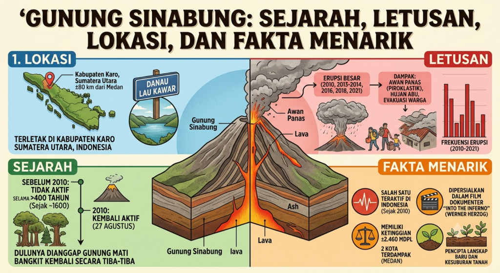 Gunung Sinabung: Sejarah, Letusan, Lokasi, dan Fakta Menarik