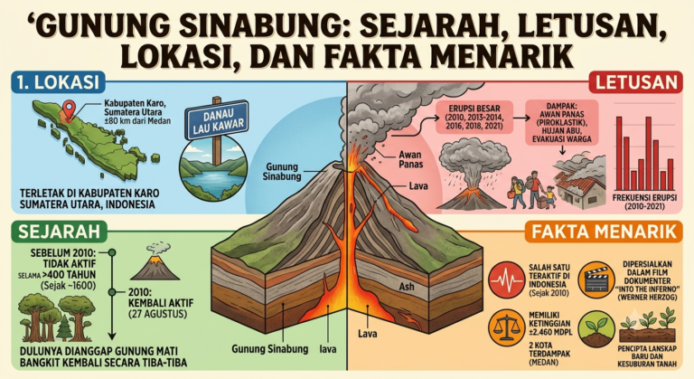 Gunung Sinabung: Sejarah, Letusan, Lokasi, dan Fakta Menarik