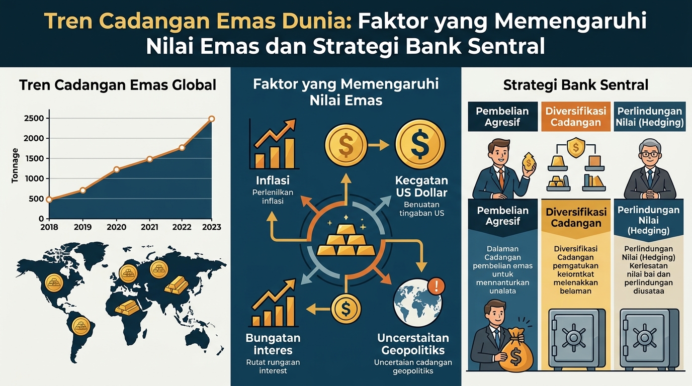 Tren Cadangan Emas Dunia: Faktor yang Memengaruhi Nilai Emas dan Strategi Bank Sentral