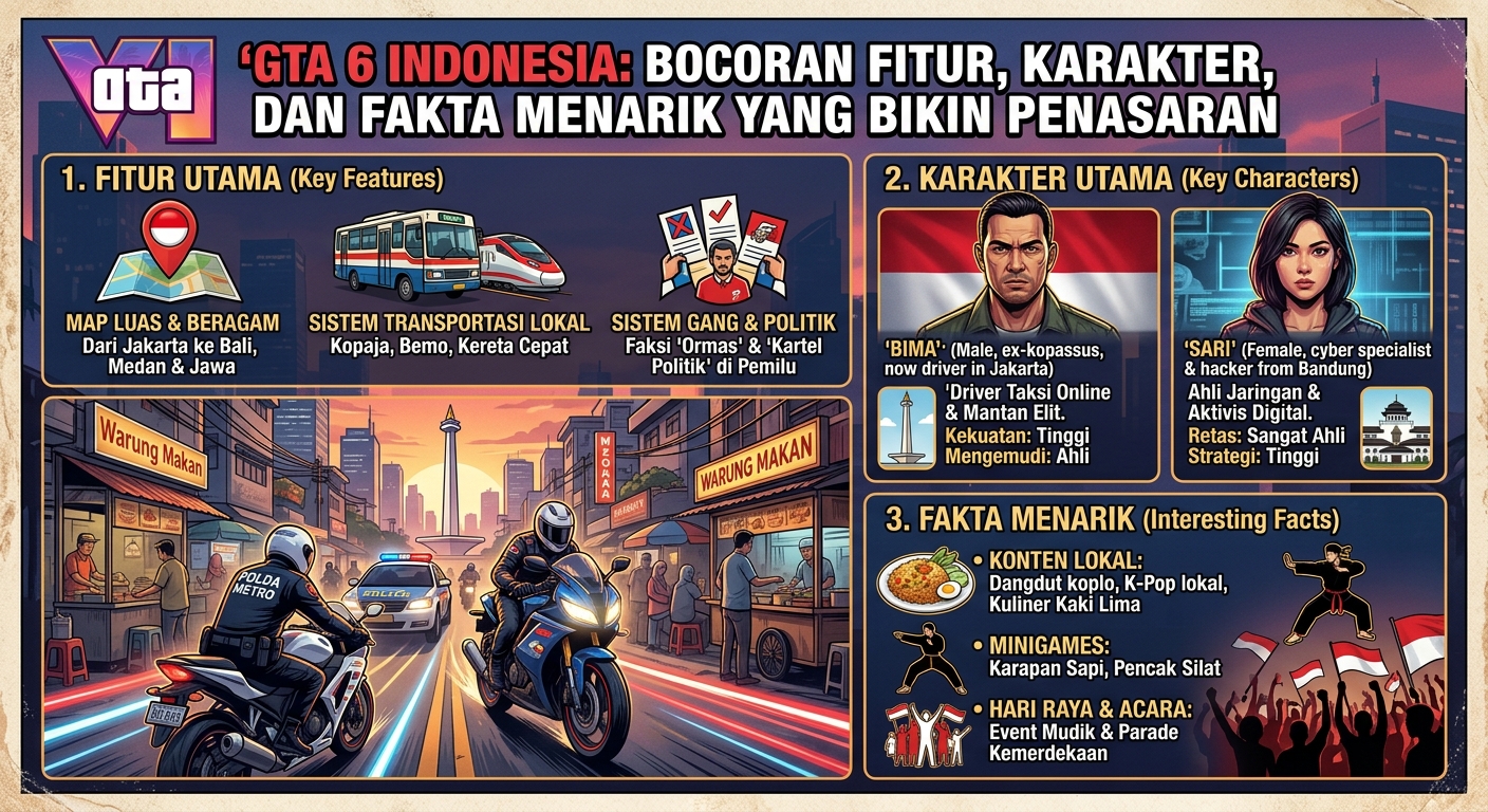 GTA 6 Indonesia: Bocoran Fitur, Karakter, dan Fakta Menarik yang Bikin Penasaran