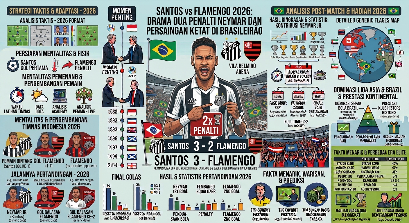 Santos vs Flamengo 2026: Drama Dua Penalti Neymar dan Persaingan Ketat di Brasileirão