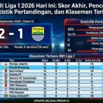 Hasil BRI Liga 1 2026 Hari Ini: Skor Akhir, Pencetak Gol, Statistik Pertandingan, dan Klasemen Terbaru