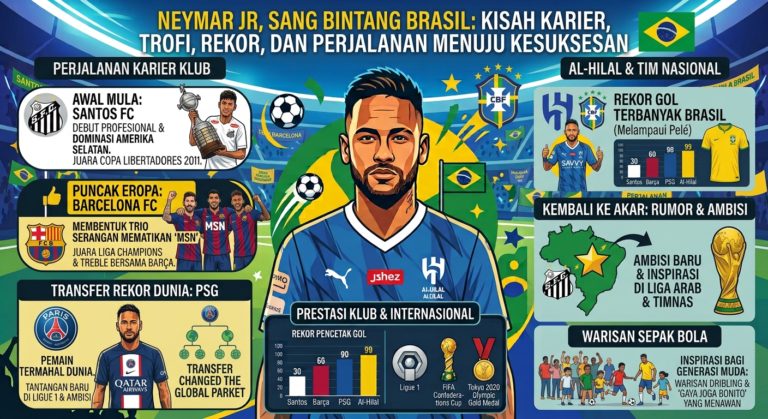 Neymar Jr, Sang Bintang Brasil: Kisah Karier, Trofi, Rekor, dan Perjalanan Menuju Kesuksesan