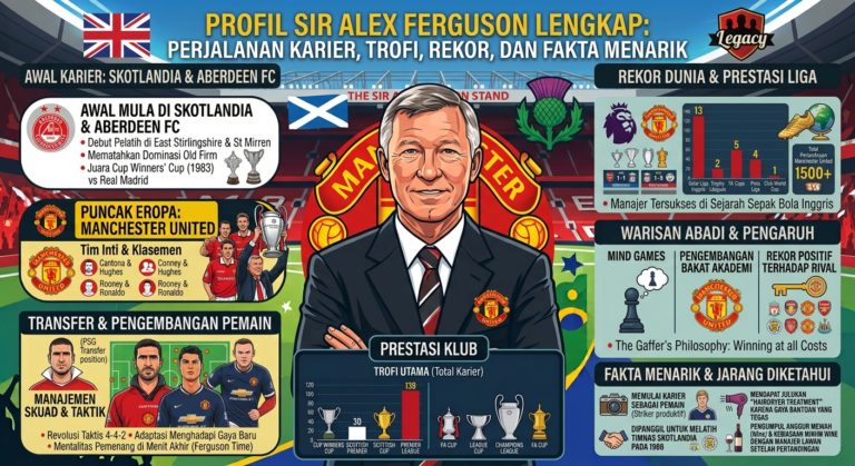 Profil Sir Alex Ferguson Lengkap: Perjalanan Karier, Trofi, Rekor, dan Fakta Menarik