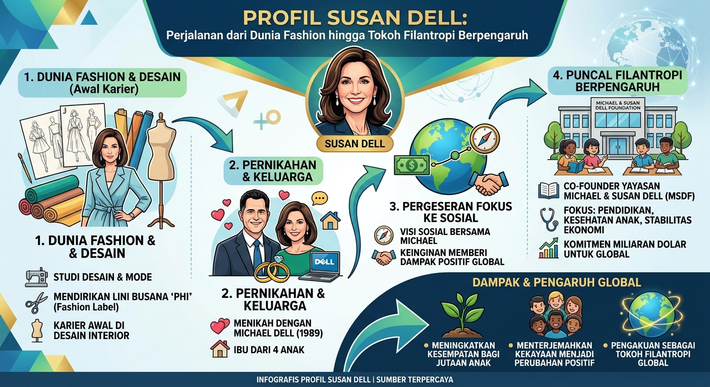 Profil Susan Dell: Perjalanan dari Dunia Fashion hingga Menjadi Tokoh Filantropi Berpengaruh