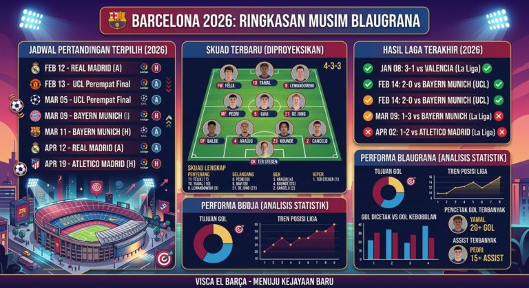 Barcelona 2026: Jadwal Pertandingan, Skuad Terbaru, Hasil Laga, dan Performa Blaugrana