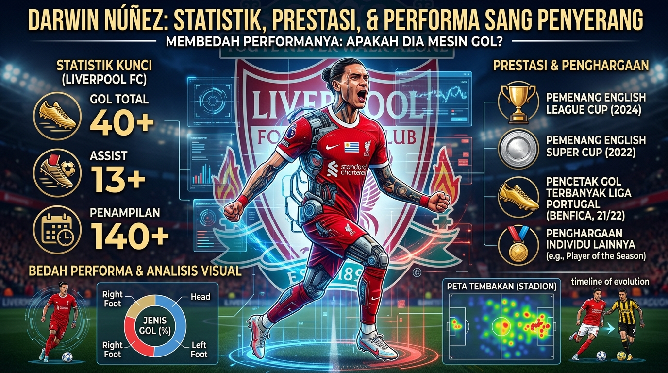 Darwin Núñez: Statistik, Prestasi, dan Performa Sang Penyerang