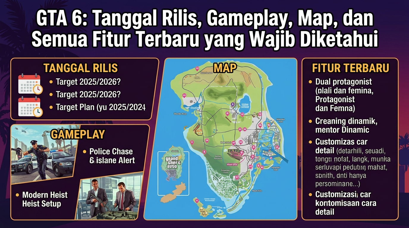 GTA 6: Tanggal Rilis, Gameplay, Map, dan Semua Fitur Terbaru yang Wajib Diketahui