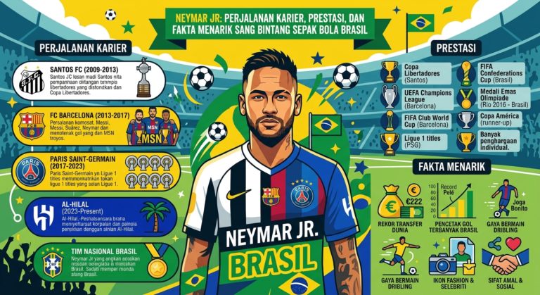 Neymar Jr: Perjalanan Karier, Prestasi, dan Fakta Menarik Sang Bintang Sepak Bola Brasil