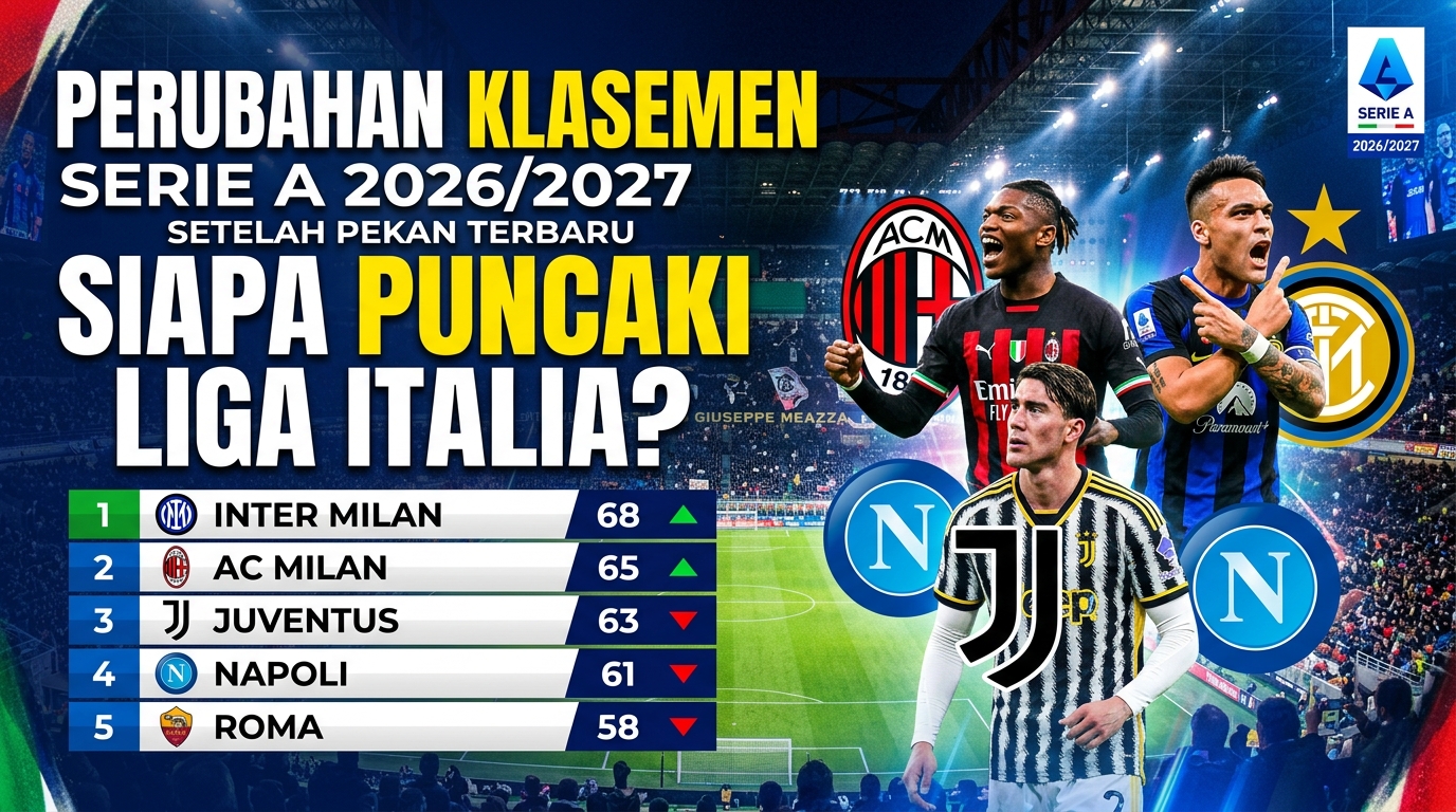 Perubahan Klasemen Serie A 2026/2027 Setelah Pekan Terbaru, Siapa Puncaki Liga Italia?