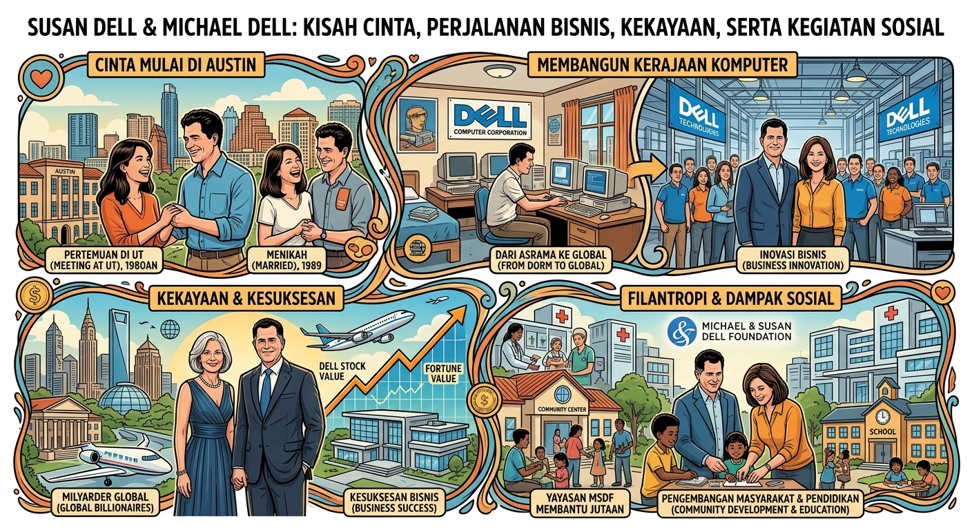 Susan Dell dan Michael Dell: Kisah Cinta, Perjalanan Bisnis, Kekayaan, serta Kegiatan Sosial