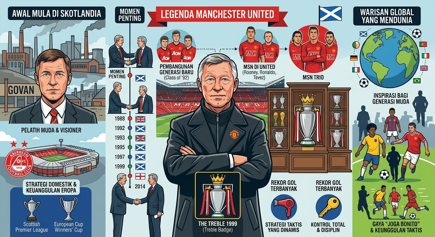 Alex Ferguson: Dari Pelatih Muda hingga Menjadi Legenda Manchester United yang Mendunia