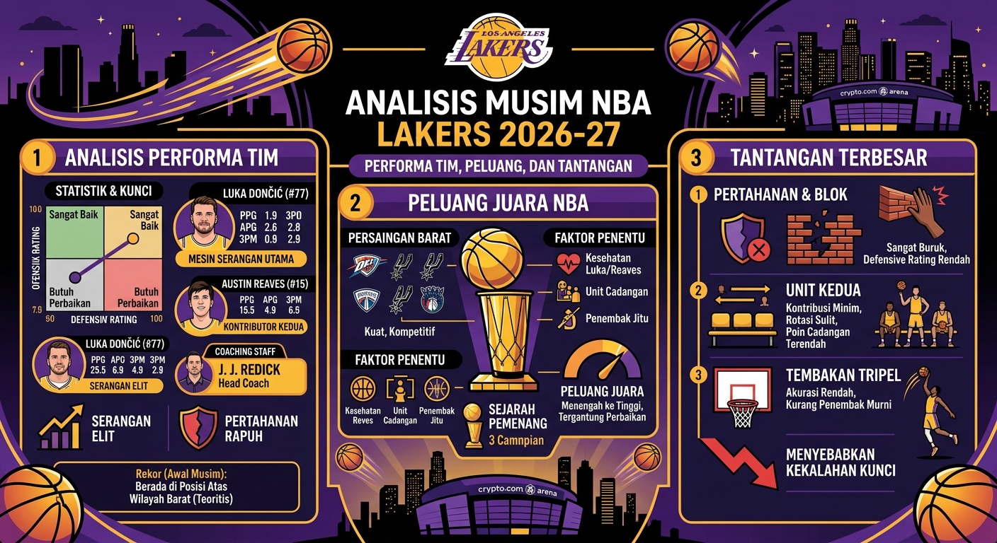 Los Angeles Lakers Musim Ini: Analisis Performa Tim, Peluang Juara NBA, dan Tantangan Terbesar