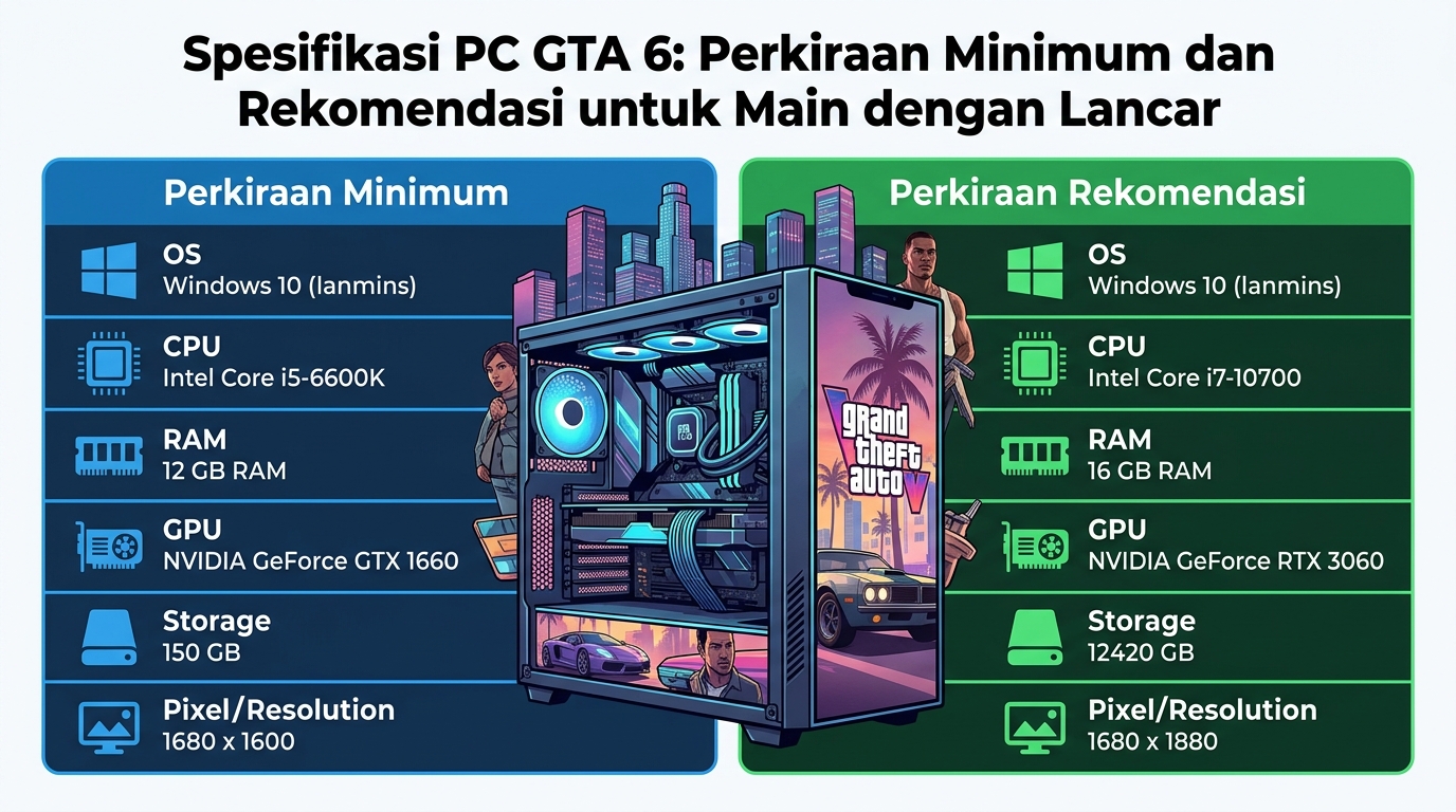 Spesifikasi PC GTA 6: Perkiraan Minimum dan Rekomendasi untuk Main dengan Lancar