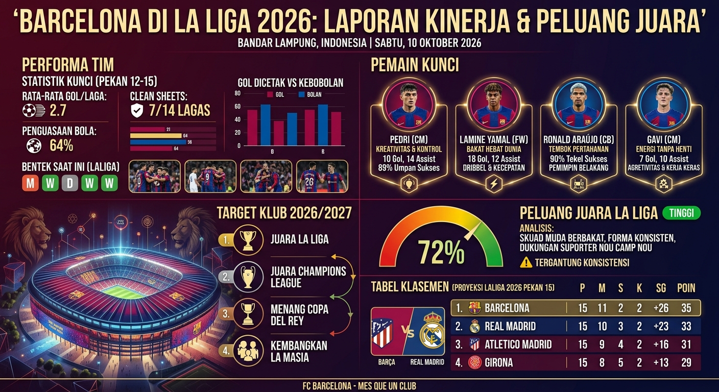 Barcelona di La Liga 2026: Performa Tim, Pemain Kunci, Target, dan Peluang Juara