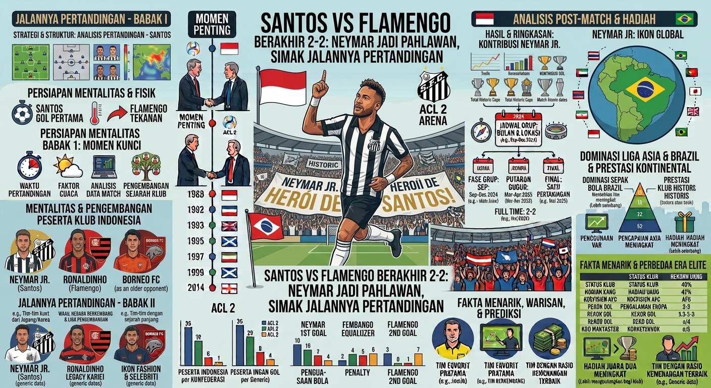 Santos vs Flamengo Berakhir 2-2: Neymar Jadi Pahlawan, Simak Jalannya Pertandingan