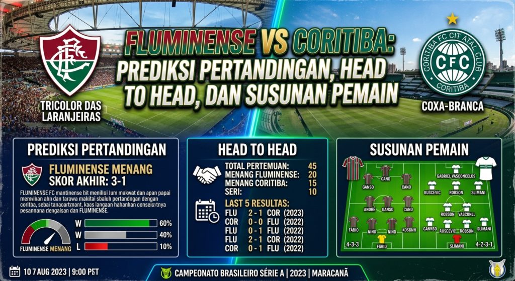 Fluminense vs Coritiba: Prediksi Pertandingan, Head to Head, dan Susunan Pemain