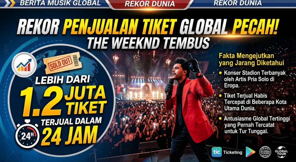 The Weeknd Buka Rekor Penjualan Tiket Global: Lebih dari 1,2 Juta Tiket Terjual dalam 24 Jam, Fakta Mengejutkan yang Jarang Diketahui