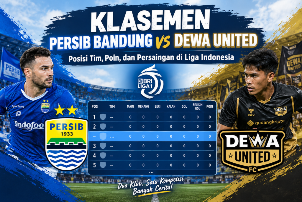 Klasemen Persib Bandung vs Dewa United: Posisi Tim, Poin, dan Persaingan di Liga Indonesia